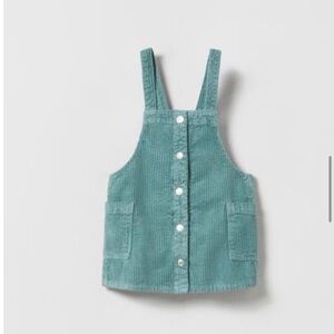 Zara SNAPS CORDUROY PINAFORE DRESS